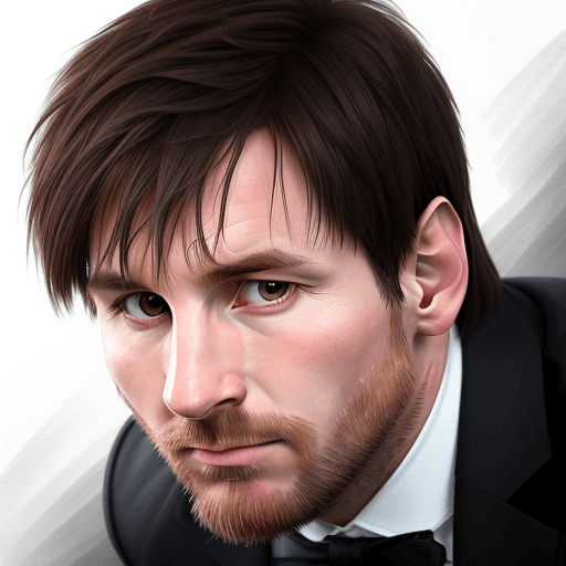 AI generated: Lionel Messi, elegant, highly detailed, sharp focus, illustration, ultra realistic