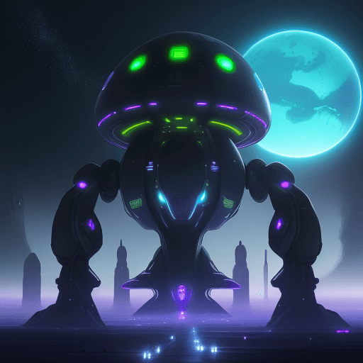 AI generated: sci-fi style, cyber Tamagushi. futuristic, technological, alien worlds, space themes, advanced civil...