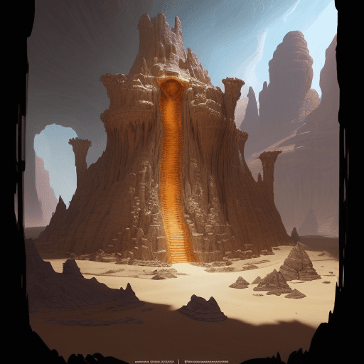 AI generated: dungeon map board concept d & d cave, desert, vulcanic ground, monument, tribal hollows and build. h...