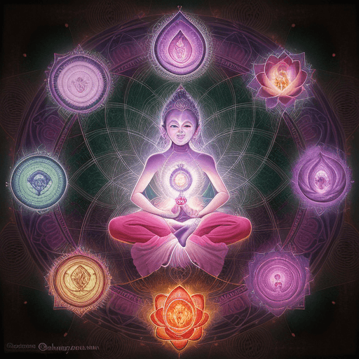 AI generated: The energy of the mind, source of spirituality life force of the universe, the chakras, lotus flower...