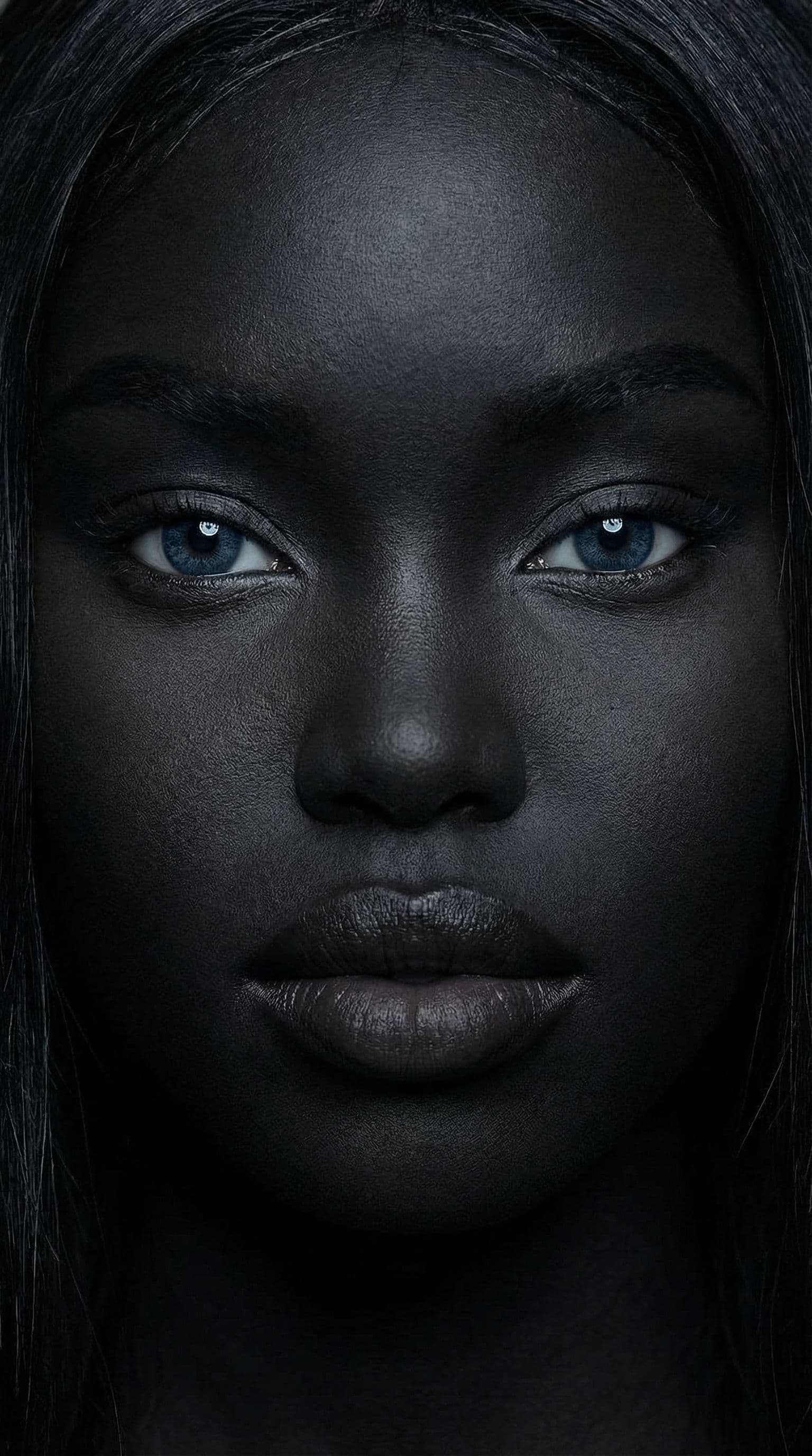 AI generated: Create an ultra-realistic extreme close-up beauty portrait of a high-fashion female model, photograp...