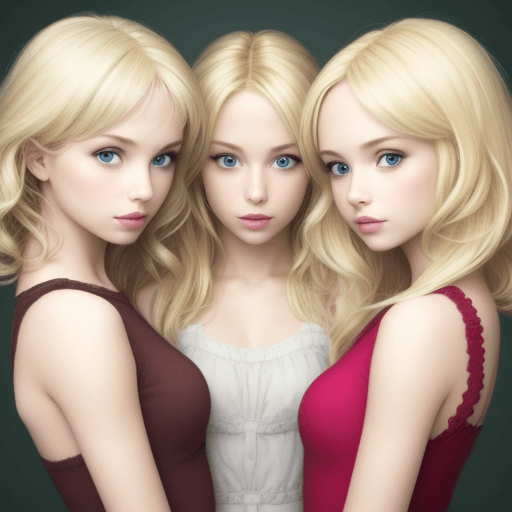 AI generated: 3 blonde girls
