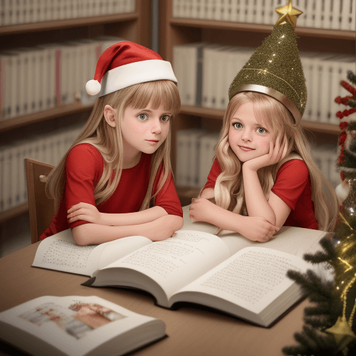 AI generated: Generiere ein Foto zum Thema "weihnachtliche Vorlesestunde in der Bibliothek".
fotorealistisch
warme...