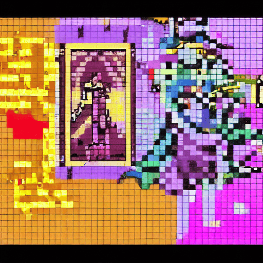 AI generated: a main character wizard with a hat and staff, dark purples and pinks, spells around, faeries, the wo...