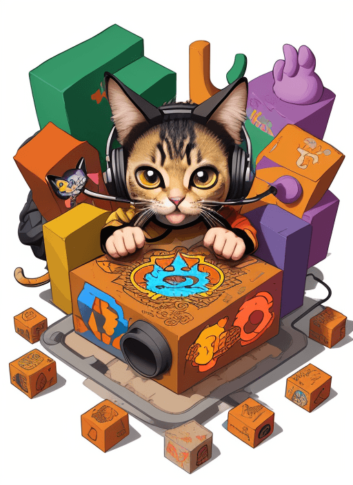 AI generated: caracter cartoon cat time bomb, centered, isometric, vector t-shirt art ready to print highly detail...