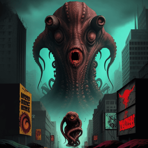 AI generated: A retro Horror Comic style poster, of a post apocalyptic universe, in a prehistoric theme setting, i...