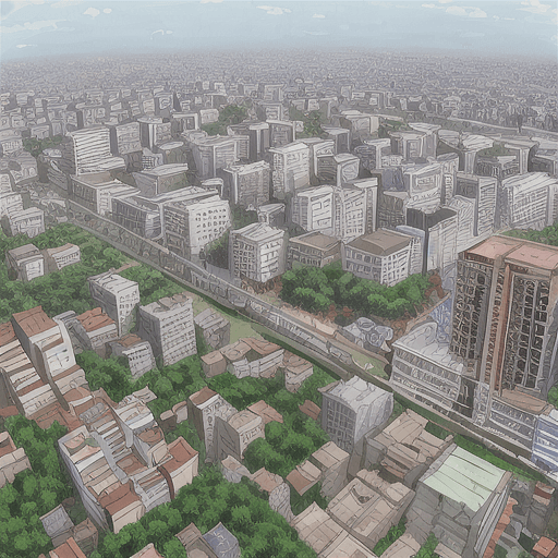AI generated: Dhaka Bangladesh BUET Anime Cityscape