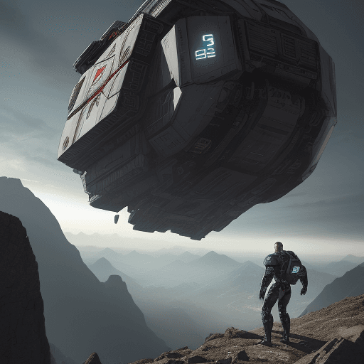 AI generated: sci-fi bild, junger mann, mollig, 130kg, schon mit 18 bekam er Haarausfall und schnitt sich seit dem...