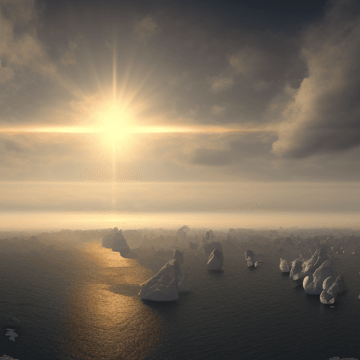 AI generated: realistic, hyper real, 13 different flat worlds stacked on top of each other, seen from the zijkant,...