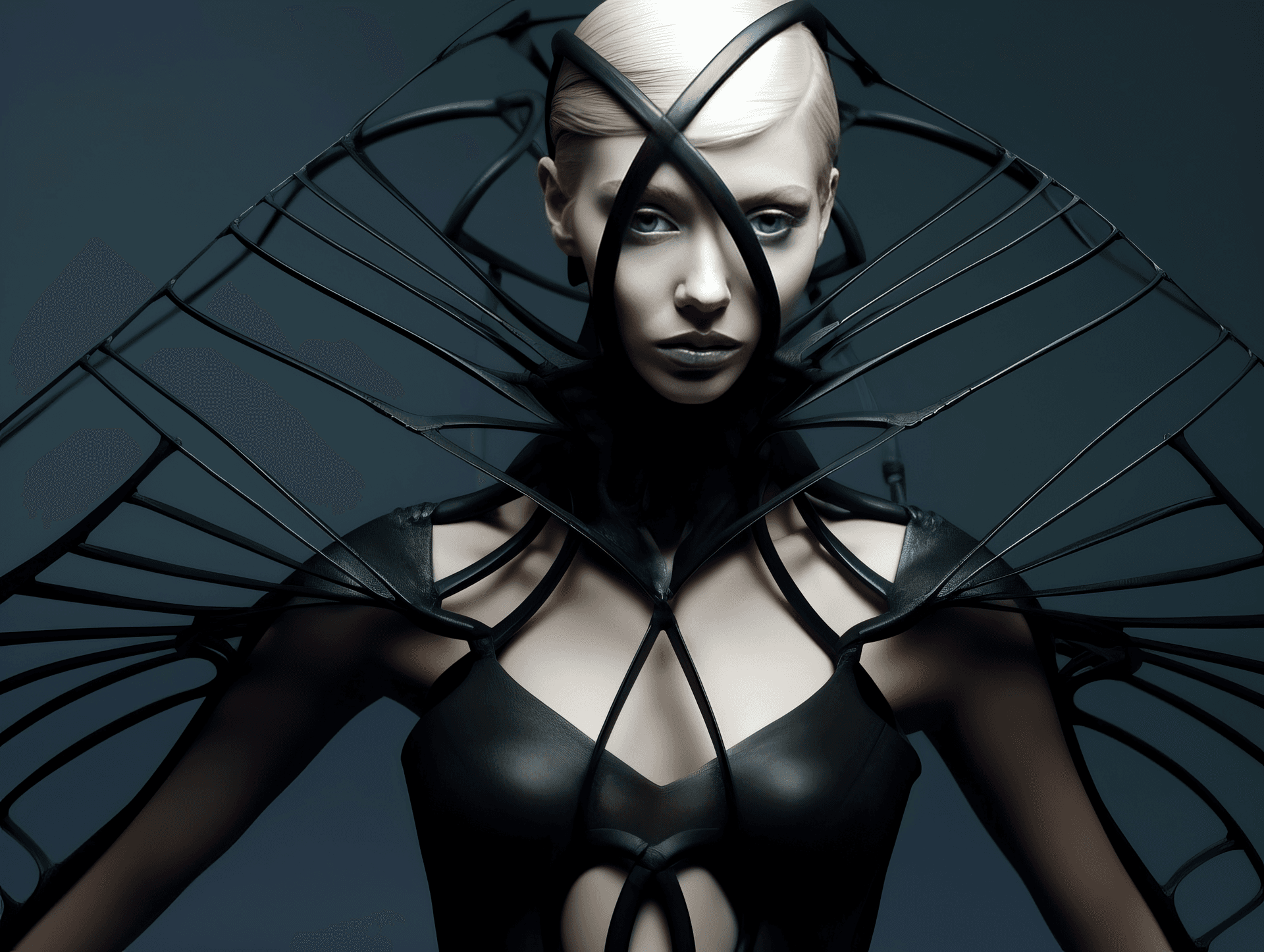 AI generated: nicolas wilko designs a futuristic outfit, in the style of organic art nouveau, scanner photography,...