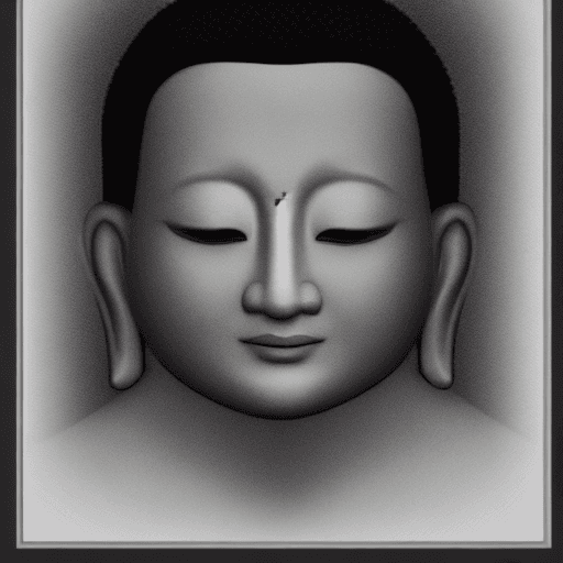 AI generated: Create a Buddhist monk portrait using profile face, 
