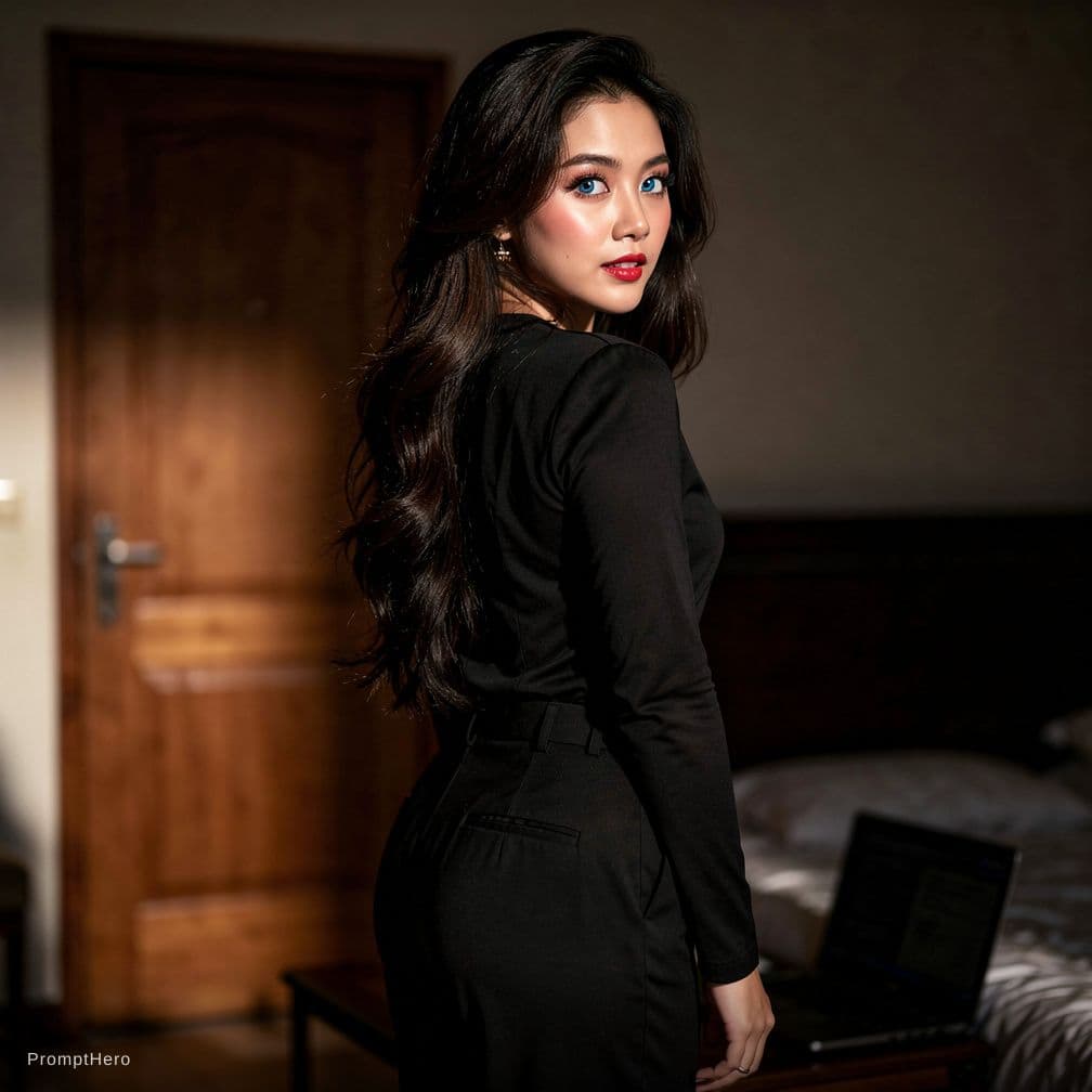 AI generated: A highly detailed, photorealistic, cinematic medium-full shot of a beautiful young Southeast Asian w...
