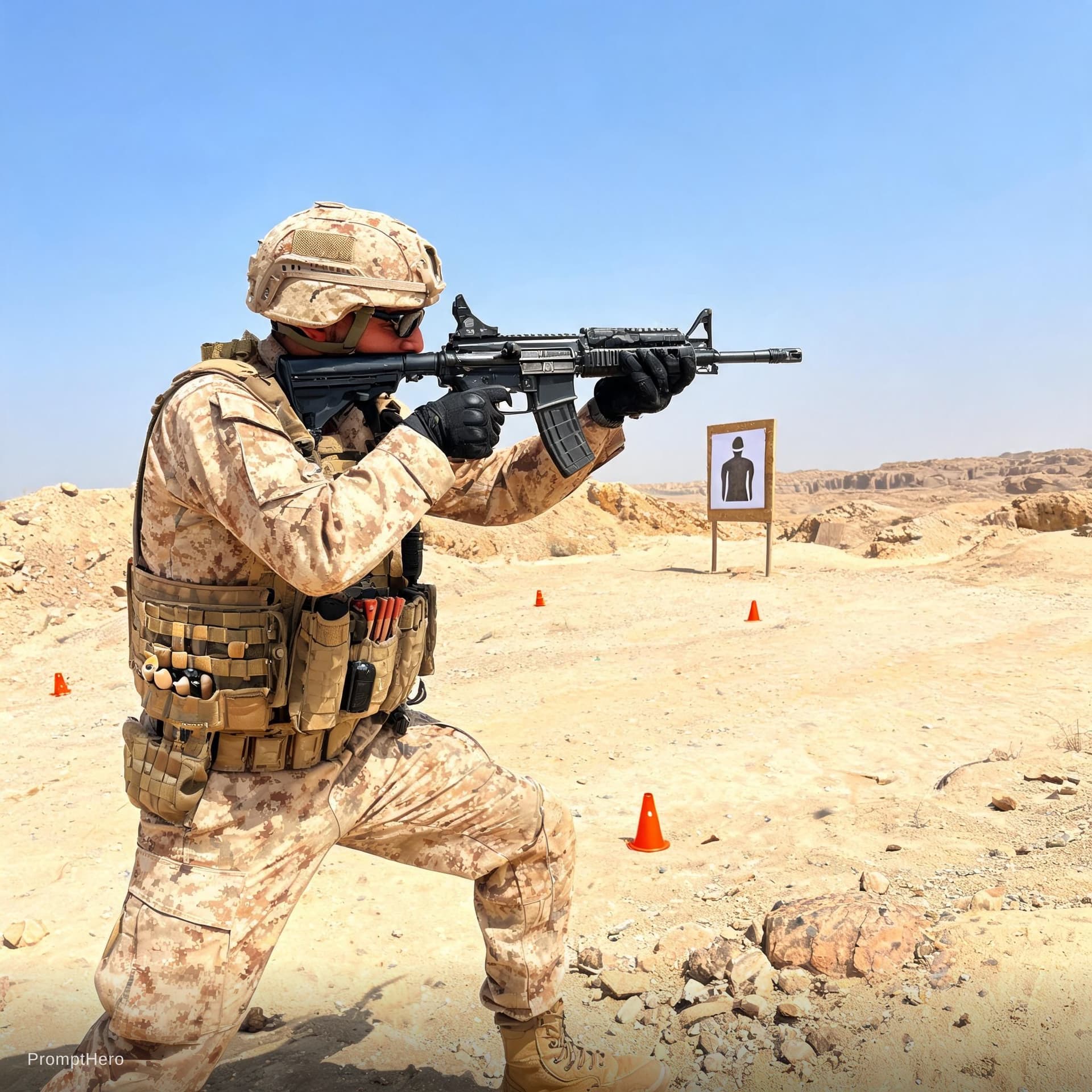 AI generated: I need a  Yemen soldier who is in the process of training