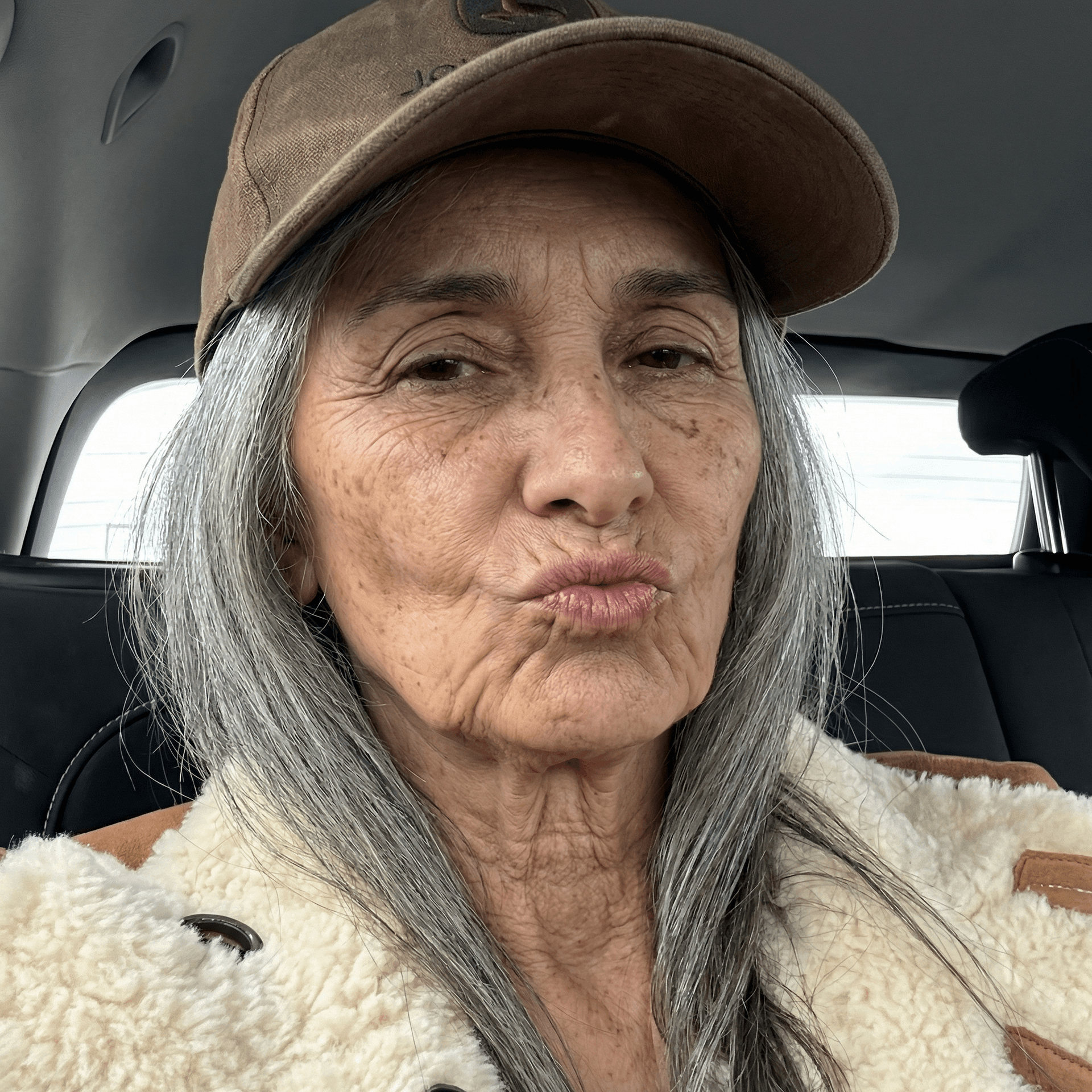 AI generated: 80 years old with gray hair and wrinkles