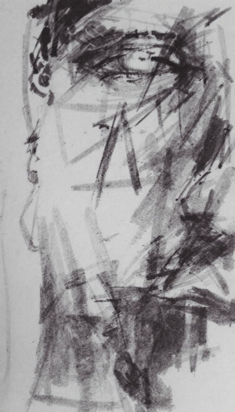 AI generated: person, charcoal sketch