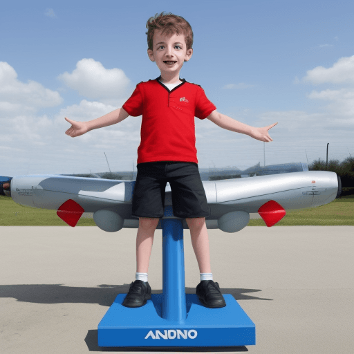 AI generated: enfant, arnod avais une avion limitstand