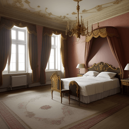 AI generated: Bedroom for soldiers at Invalidovna — baroque building for war veterans built in 1731—1737 by Czech ...