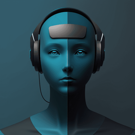 AI generated: create image (Theme : dark teal , deep Blue ). AI based Company For Developer . Recreating A tech, C...