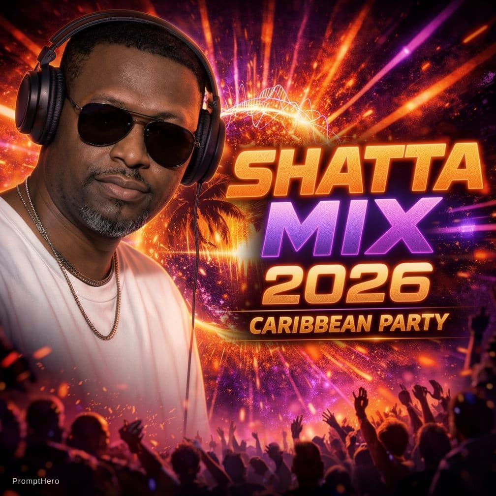 AI generated: Create a viral YouTube thumbnail for a DJ mix titled:

"SHATTA MIX 2026"

Format: 1280x720 (16:9)

S...