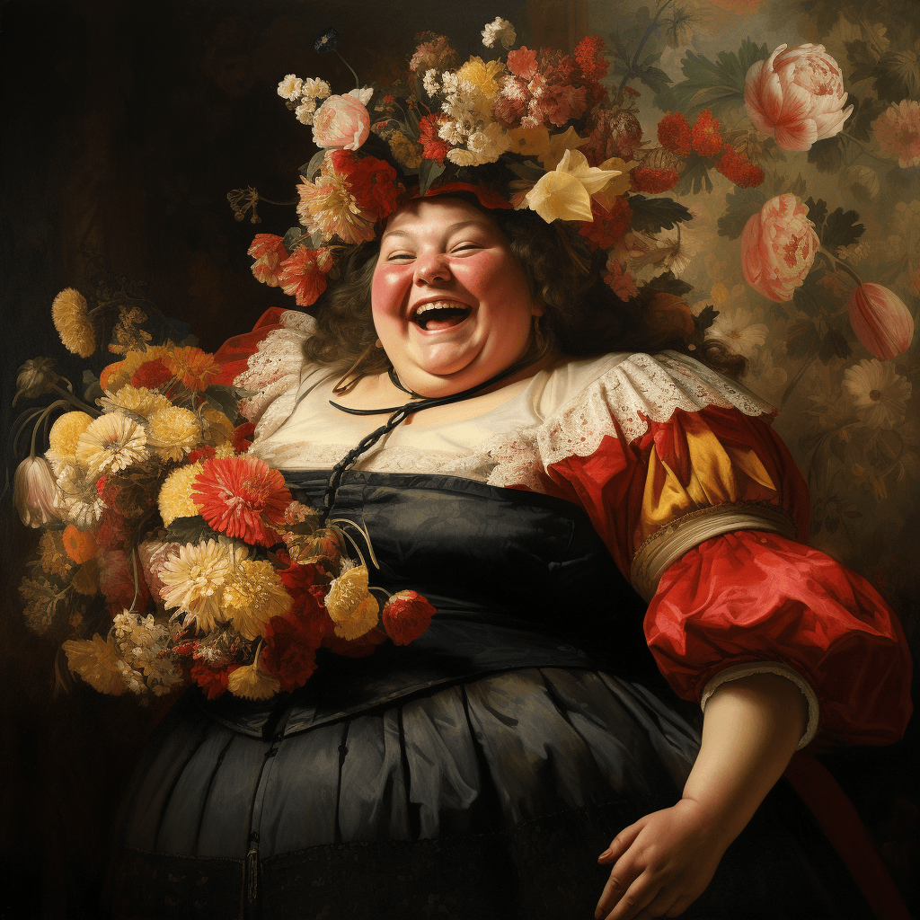 AI generated: fat happy woman