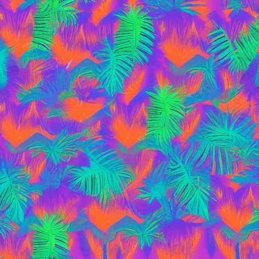AI generated: LUSH VIBRANT VAPORWAVE STYLE AMAZON JUNGLE  ORANGE&PURPLE 
 NORTHERN LIGHTS BACKGROUND 4KHD 