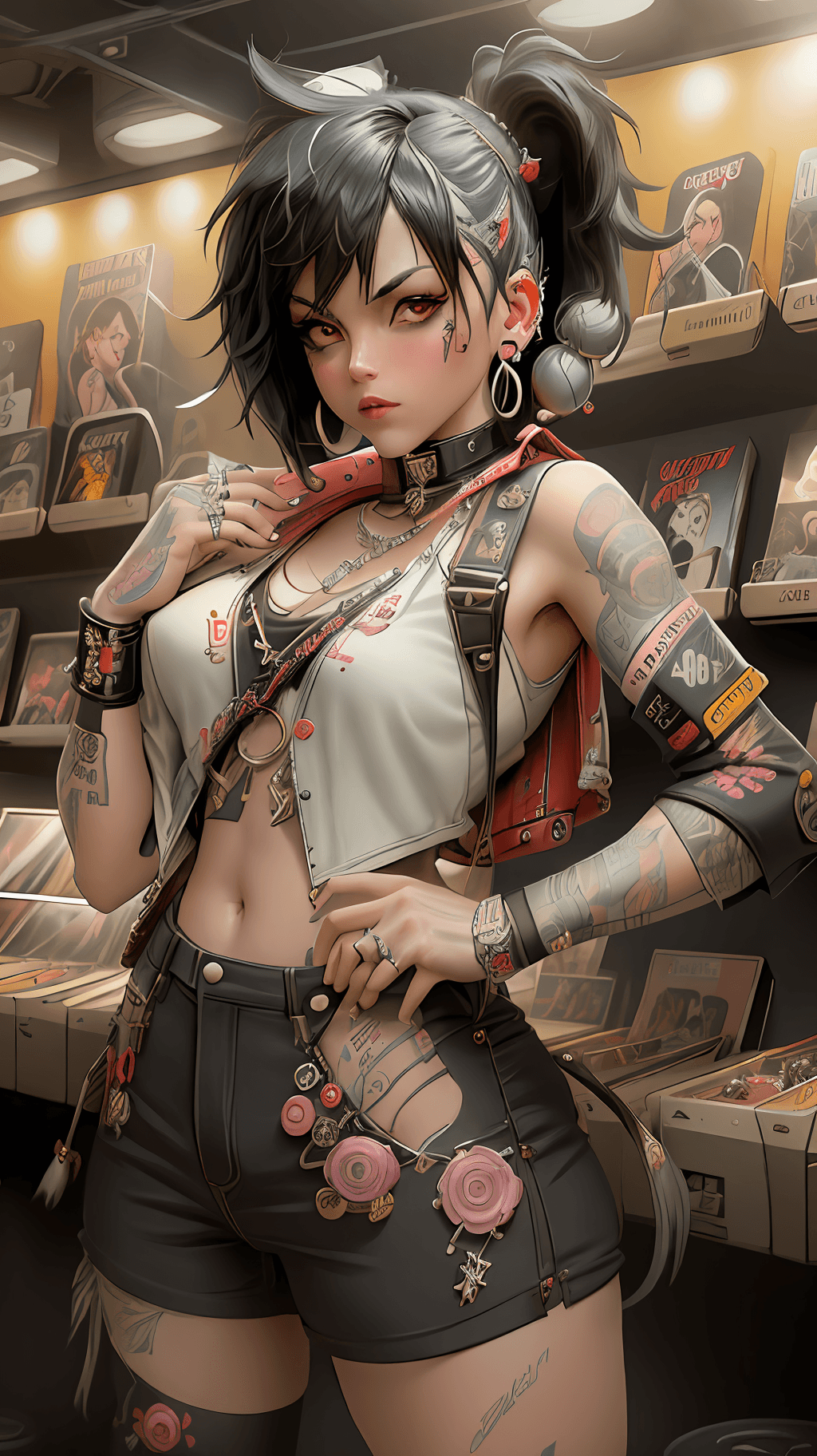 AI generated: add_detail, masterpiece,Joan Jett loves Rock 'n Roll so she put another dime in the jukebox,