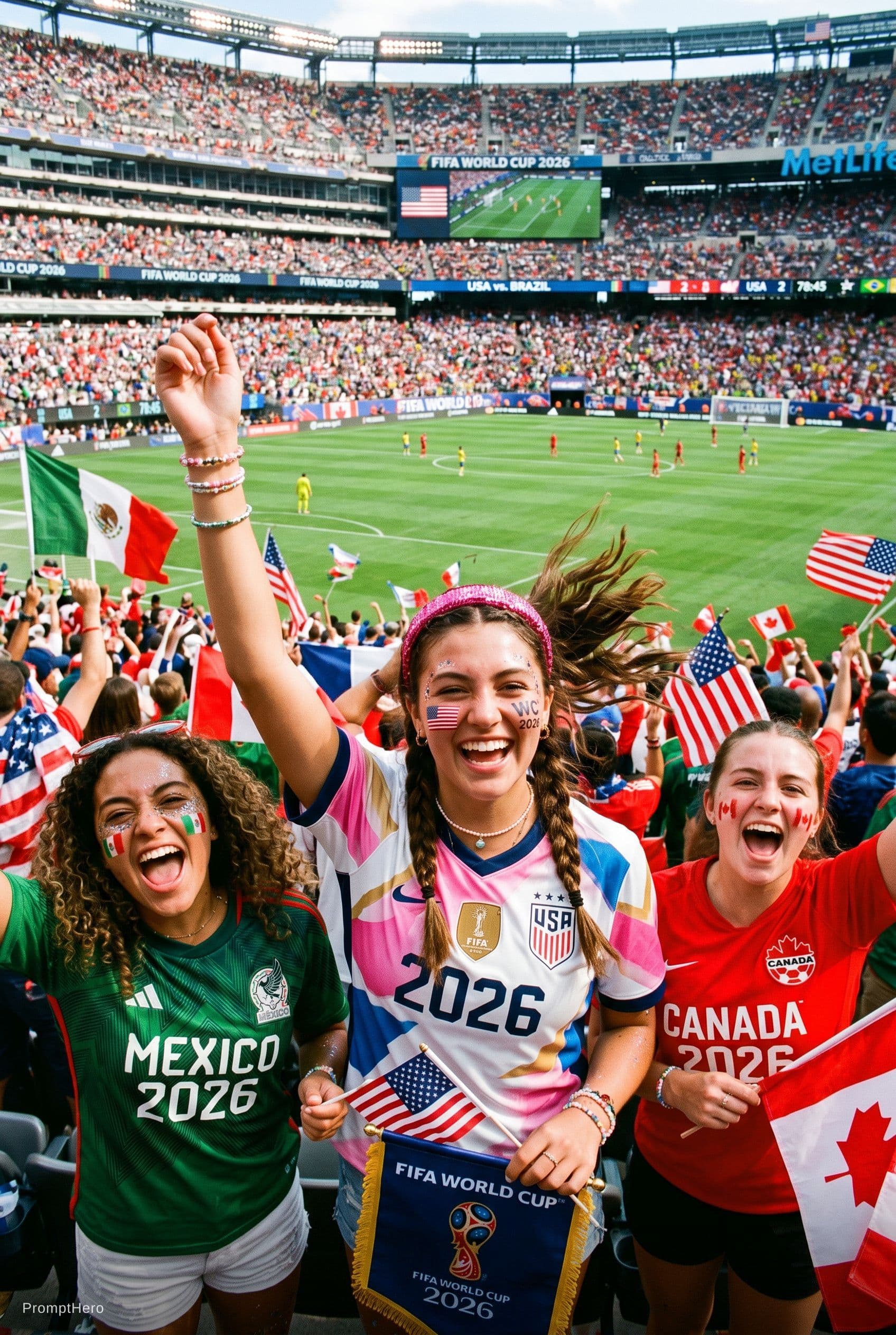 AI generated: give me a girlish peompy that gives fofa world cup 2026 vibes 
