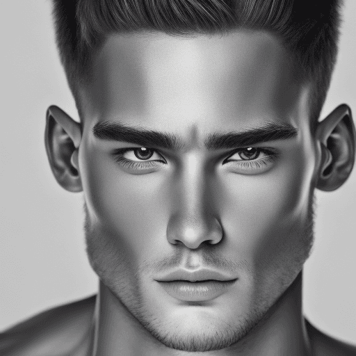 AI generated: serious mood, perfect male anatomy, Photorealistic, ultra quality, fashion style, Studio Lighting, 