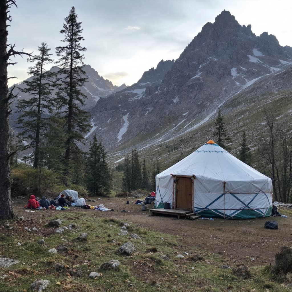 AI generated: Dombra near the yurt
