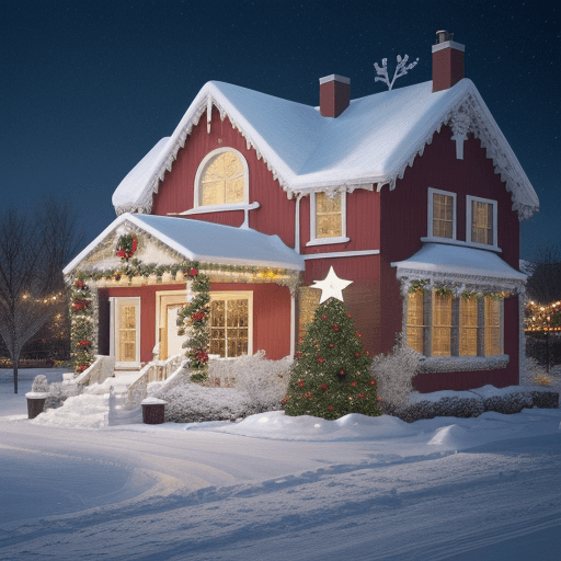 AI generated: Using the photo of the building from the website www.centrocean.com, create a Christmas-themed image...