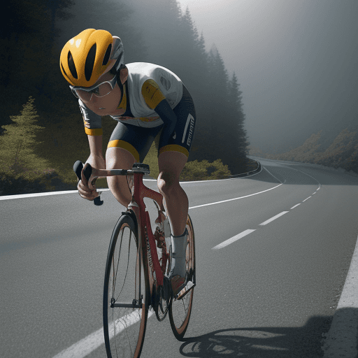 AI generated: Onoda, Yowamushi pedal,cycling,using helmet, on mountain roads, city roads, busy crawling, congested...
