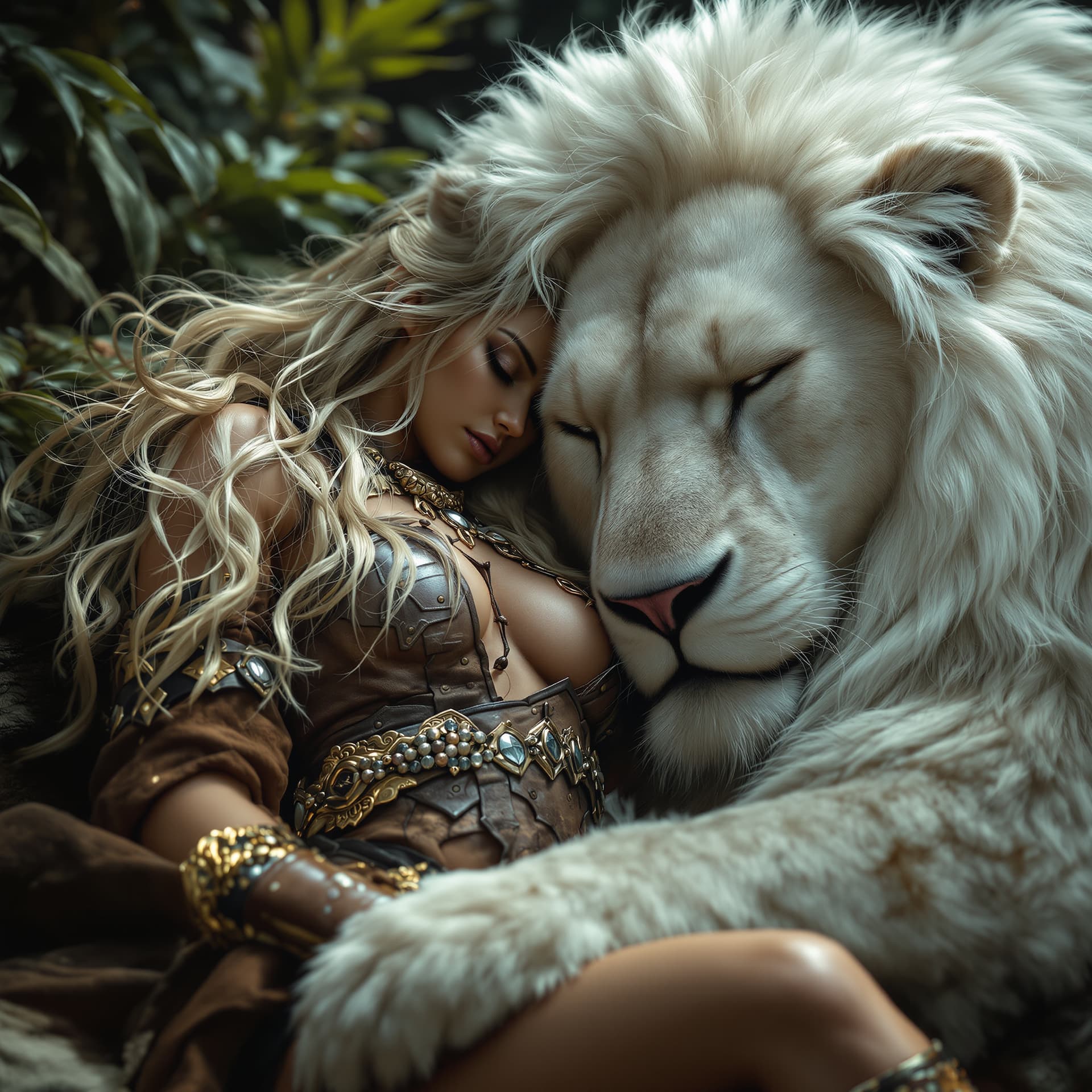 AI generated: img_1025. cdr Stunning image of a strong and beautiful white european warrioress with fierce white e...