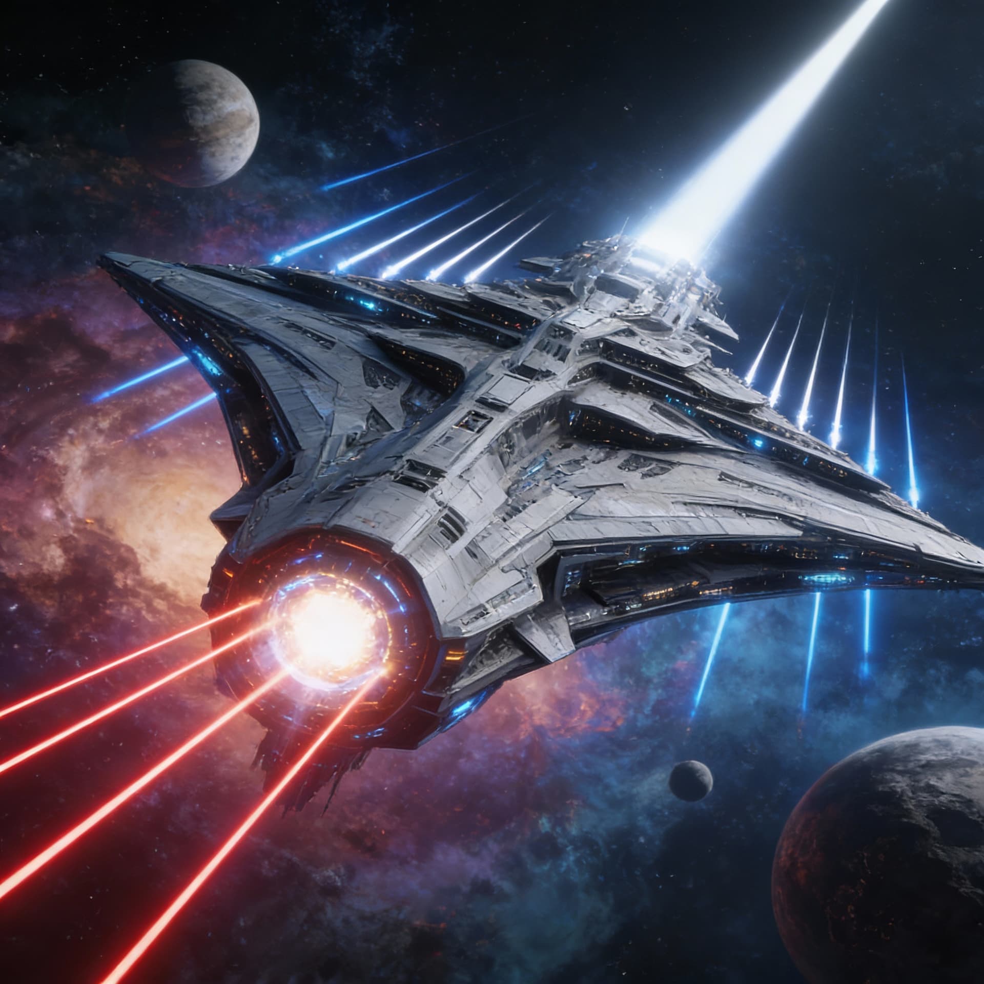 AI generated: Use Reference Images to imagine, in detail, an alien spaceship. Combine and alter specs to create a ...