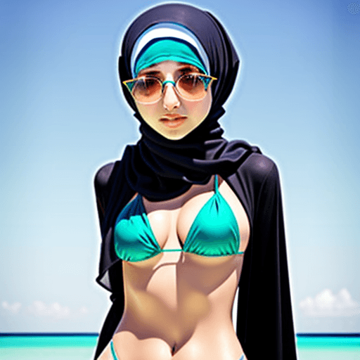 AI generated: Hijab girl in bikini 