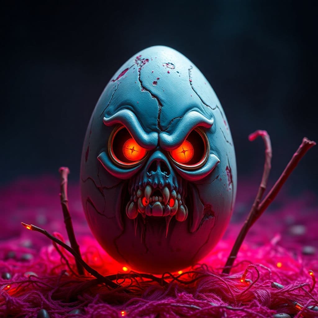 AI generated: Creepy  horror  egg