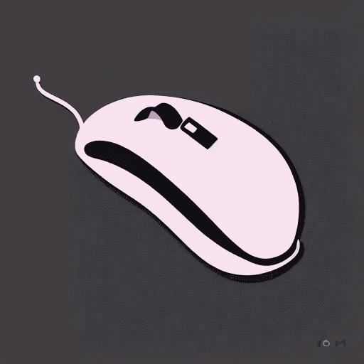 AI generated: Computer mouse, flat illustration, vector art, thick lines, pastel colors, simple, black outline, UI...