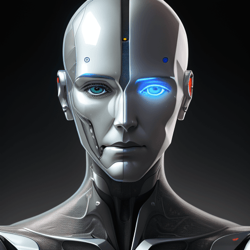AI generated: Transparent Elegant Futuristic man Android Humanoid Robot with Face removed, I-Robot Movie, Artifici...