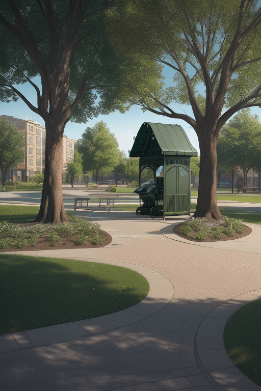 AI generated: small neighborhood park with garbage 8k, intricate detail, photorealistic, realistic light, wide ang...