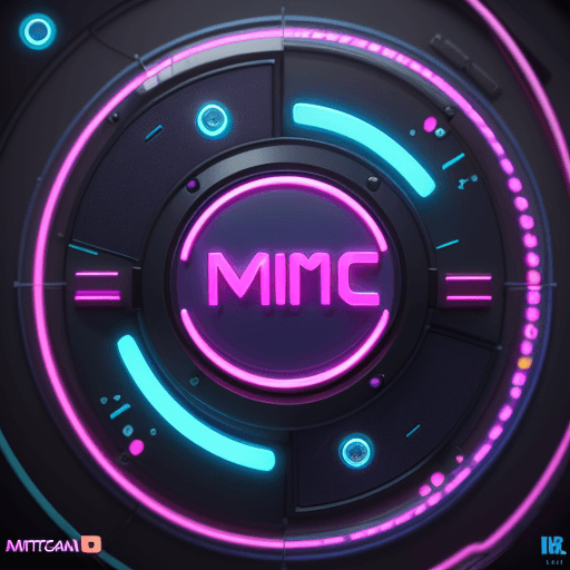 AI generated: neon Microfone logo for a band named Mic Mania, Round, Blue and pink neons, octane render, trending ...