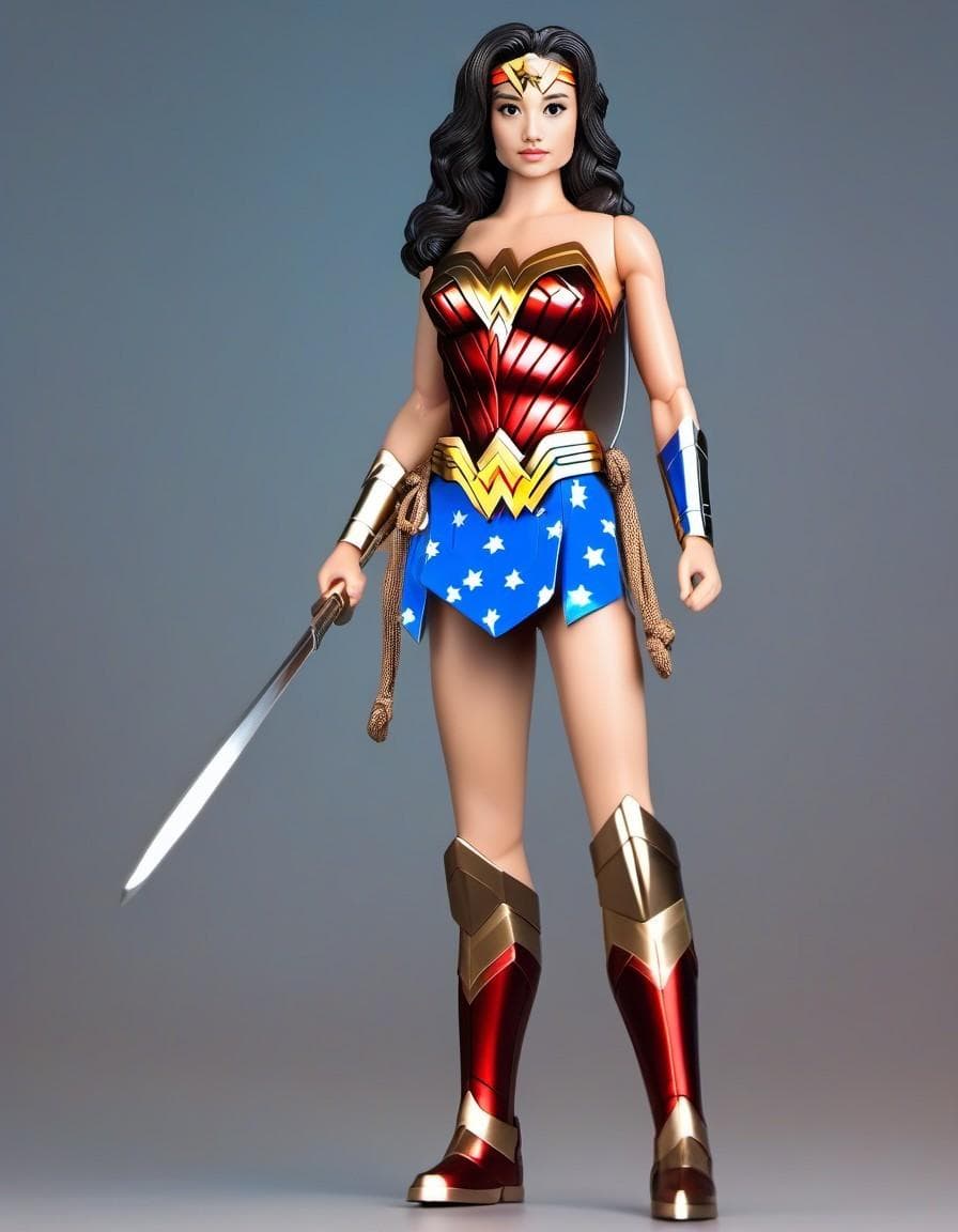AI generated: 3d render, (action figure:4.1), (wonder woman:4.1), octane render --ar 9:16 --ar style raw