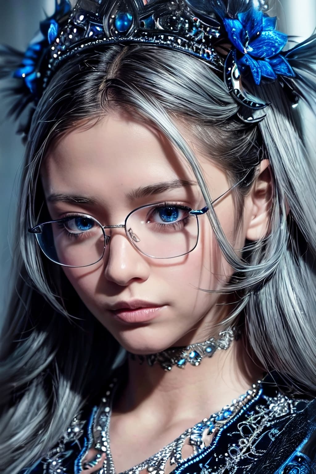 AI generated: pro photo, detailed face,glasses, eye glasses, detailed blue eyes, blue eyes (masterpiece), detailed...