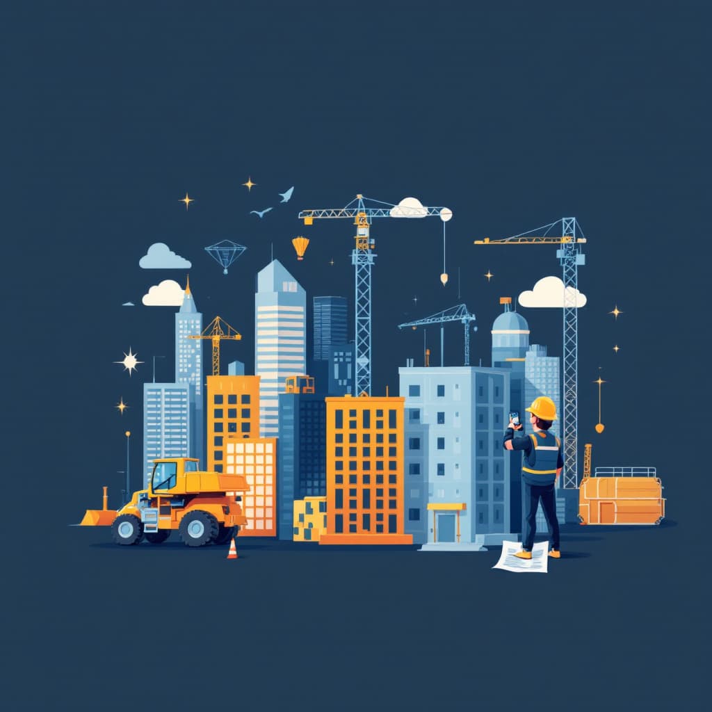 AI generated: Create an image related to the theme of managing construction projects efficiently, with no text in ...