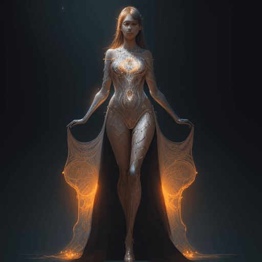AI generated: portrait of girl full body, intricate, elegant, glowing lights, highly detailed, digital painting, a...