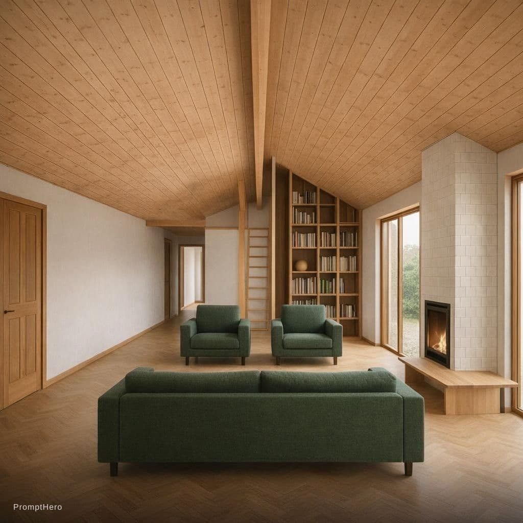 AI generated: coloca el sofa donde los dos sillones y los sillones que estén enfrentados ala chimenea. A la chimen...