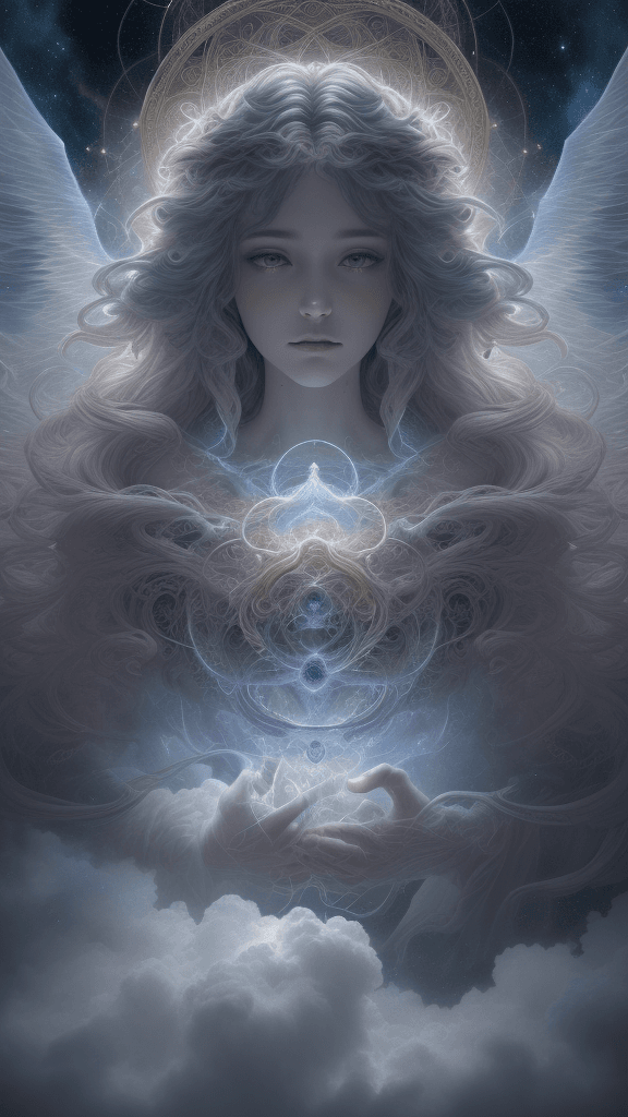 AI generated: (((closeup (HDR) A celestial drama unfolded in the ethereal as thick clouds formed an awe-inspiring ...