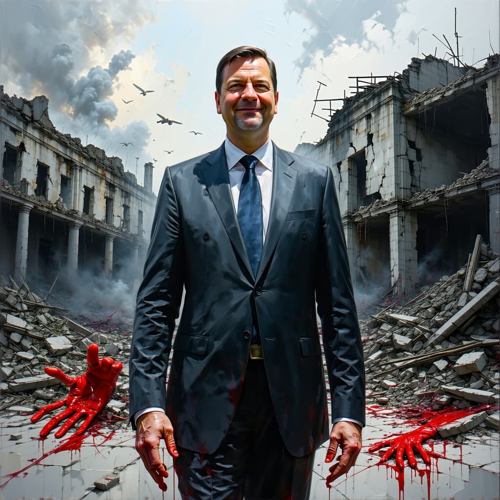 AI generated: Serbian President Aleksandar Vučić in formal attire, slightly smiling, in a street atmosphere in fro...