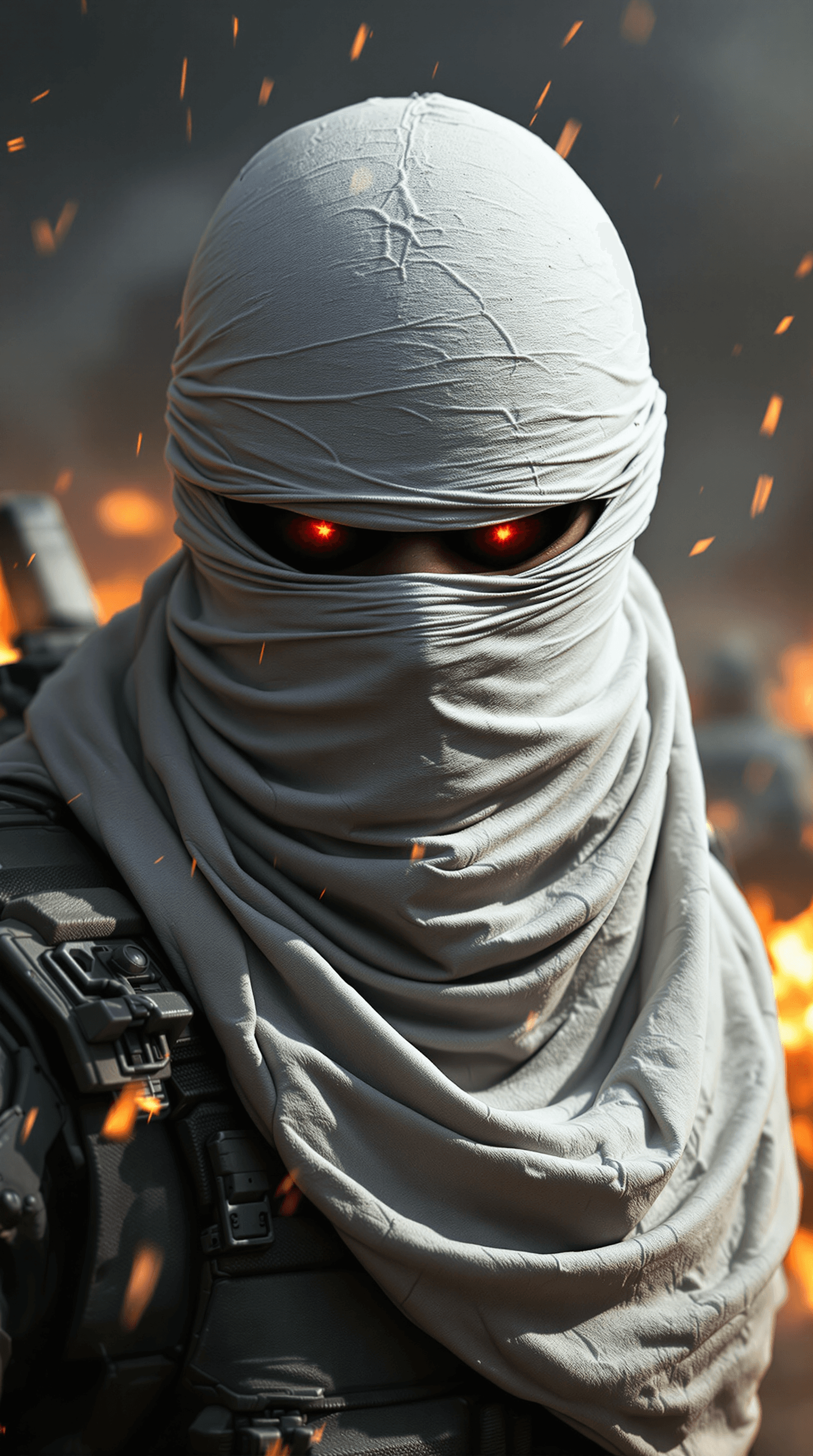 AI generated: aidmaMJ6.1, gundam counter terrorist from the videogame counter strike, face covered with white shee...