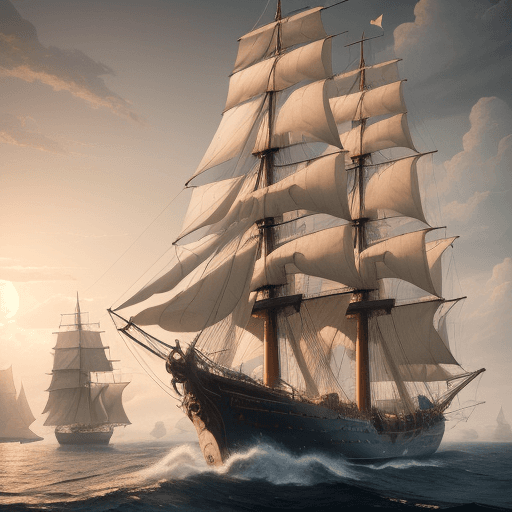 AI generated: Photo of a ultra realistic sailing ship, dramatic light, pale sunrise, cinematic lighting, battered,...