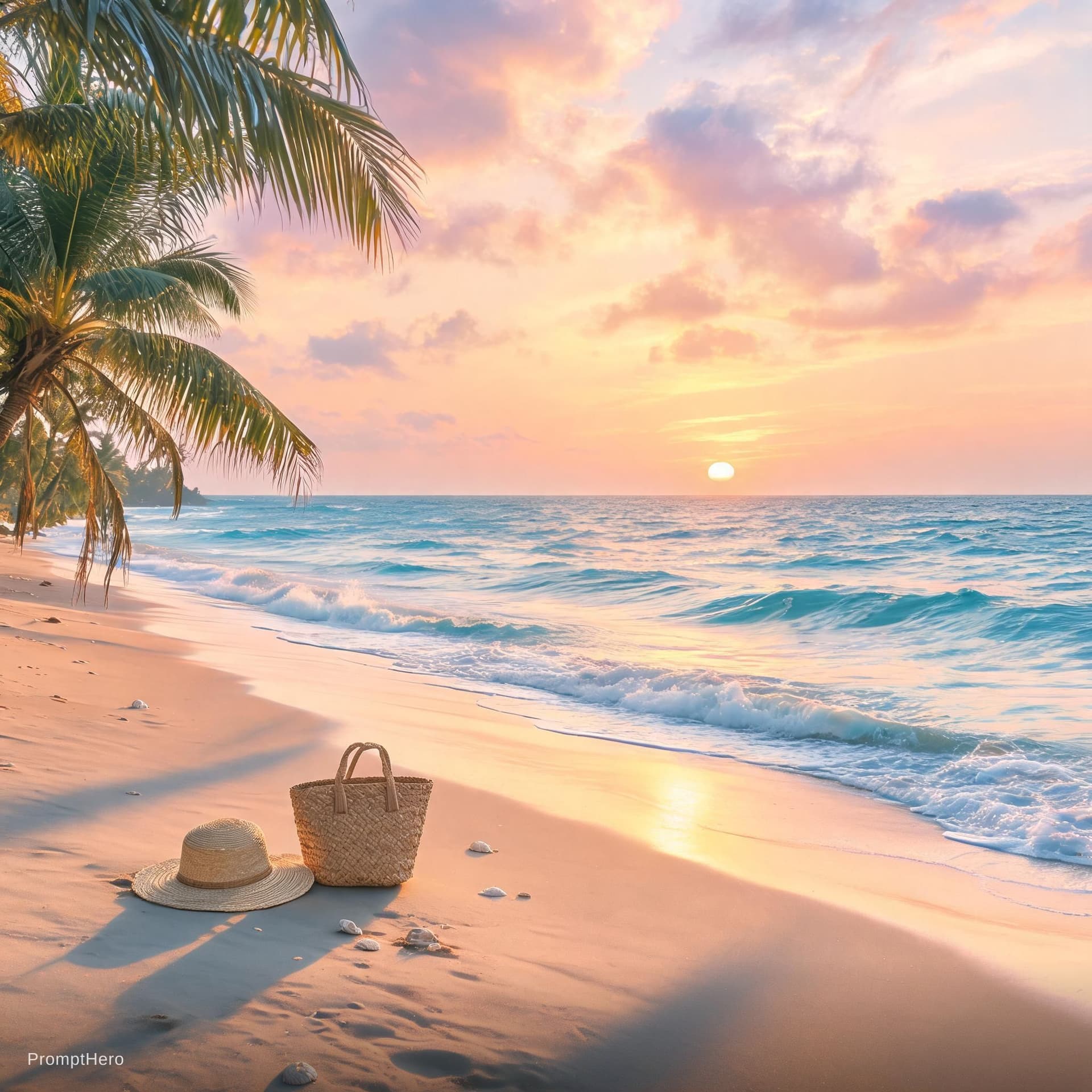 AI generated: Asthetic  on a beach