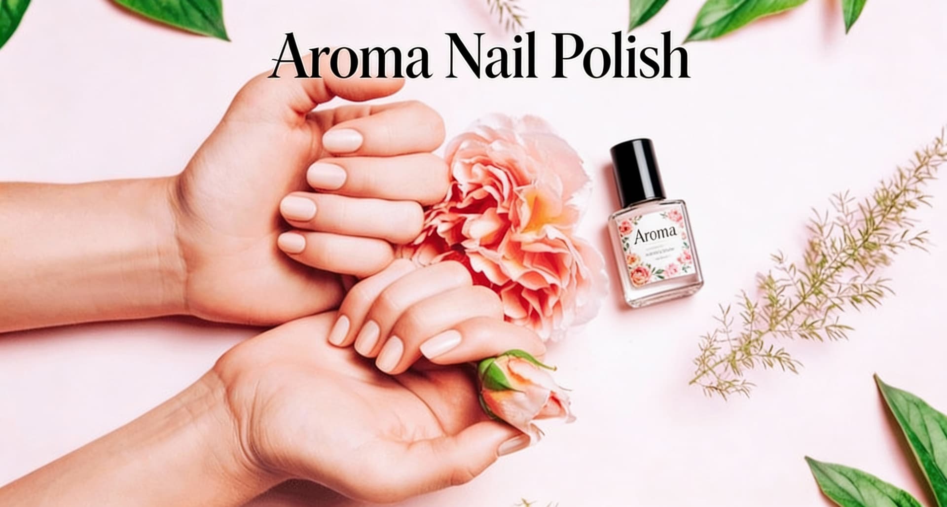 AI generated: Experience the delicate fusion of beauty and nature. Aroma Nail Polish is here to elevate your nail ...